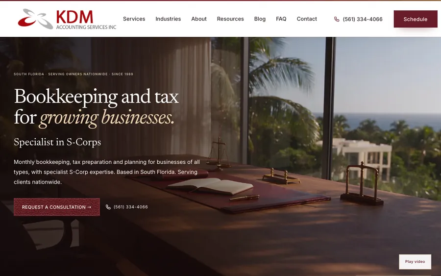 Homepage of KDM Accounting Services, captured 2026-09-25